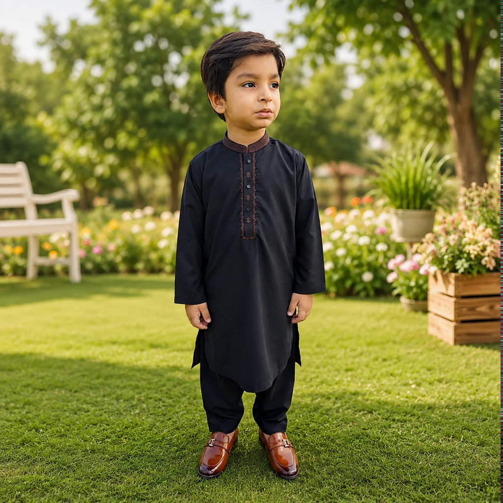 Kids Black n Navy Blue Kurta Shalwar