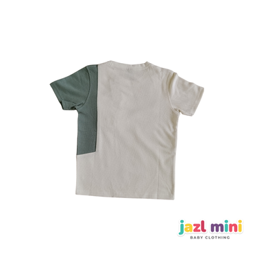 Kid's Colour Block Cream T-Shirt
