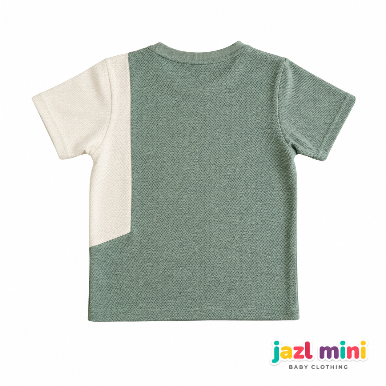 Kid's Colour Block Green T-Shirt