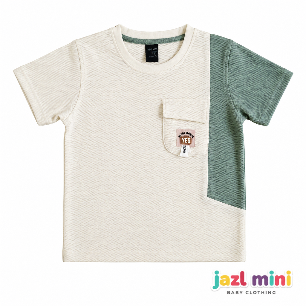 Kid's Colour Block Cream T-Shirt