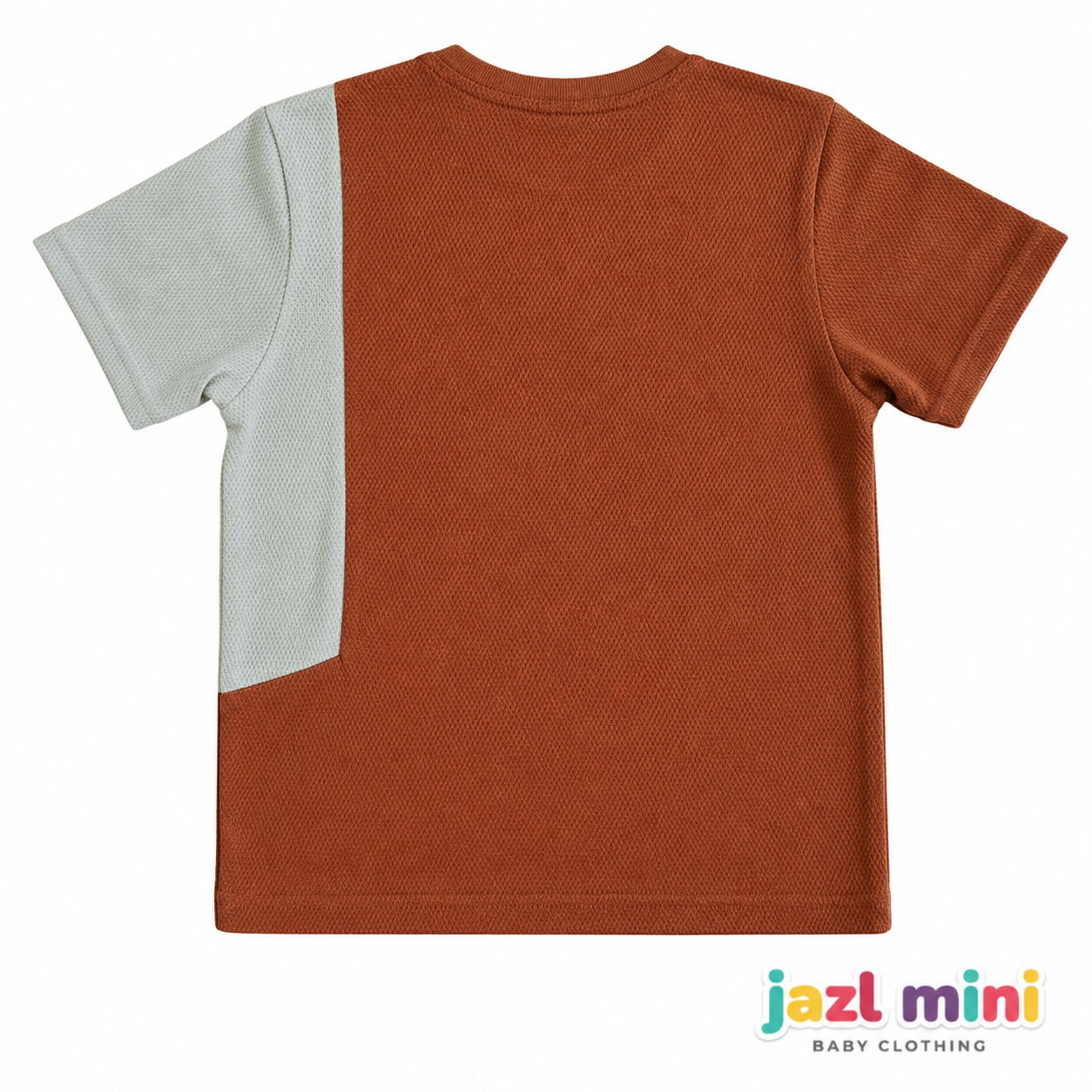 Kid's Colour Block Brown T-Shirt