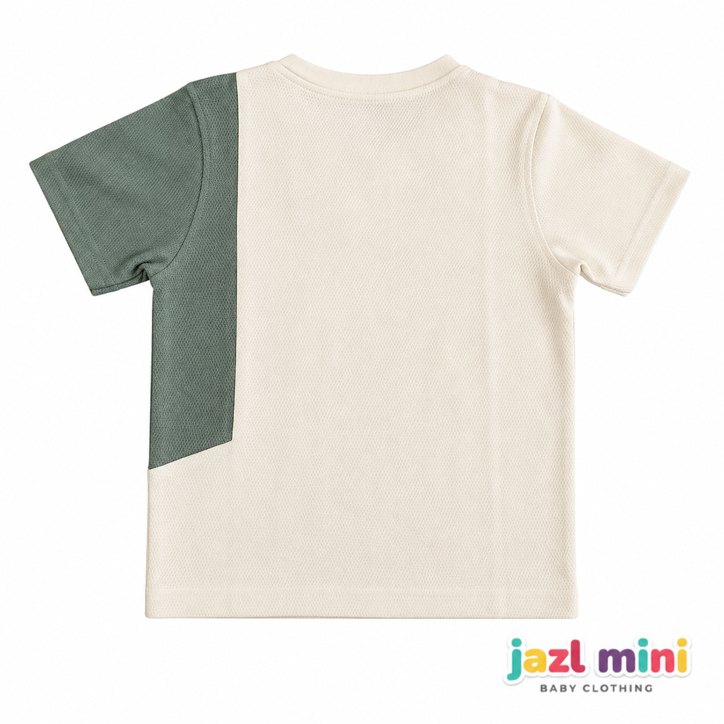 Kid's Colour Block Cream T-Shirt
